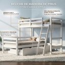 Ver imagem 3 de Cama Treliche em L com Auxiliar Solteiro Madeira:Branco
