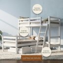 Ver imagem 2 de Cama Treliche em L com Auxiliar Solteiro Madeira:Branco