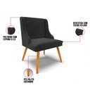 Ver imagem 3 de Kit 10 Cadeiras Estofadas para Sala de Jantar Pés Palito Lia Veludo Preto - Ibiza