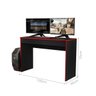 Mesa Gamer Computador Escrivaninha para Quarto Moderna 100cm:preto/vermelho - 2