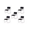 Kit 5 Cadeiras de escritório interlocutor fixa preta com base cromada W-21 Preta - 1