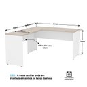 Ver imagem 4 de Mesa de Escritório em L 140x60cm + Cadeira Ergonômica Reclinável com Apoio Lombar,Pistão Classe 4