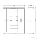 Ver imagem 4 de Guarda Roupa Casal Capelinha Olímpia 4 Portas e 2 Gavetas Cinamomo-sálvia com Espelho - Móveis