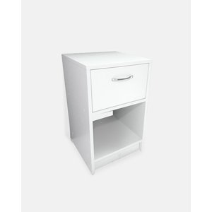 Mesa de Cabeceira 1 Gaveta, Rodapé e Compartimento Secreto Gaveta Secreta - Branco