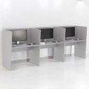 Ver imagem 1 de Estação de Trabalho Escritório Mesa Call Center 3 Lugares Cinza