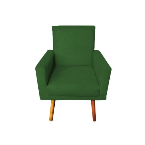 Poltrona Decorativa Nina com Rodapé Suede Verde