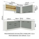 Ver imagem 4 de Armário de Cozinha Completa de Canto 389cm Branco Cinza Agata Madesa 01