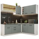 Ver imagem 3 de Armário de Cozinha Completa de Canto 389cm Branco Cinza Agata Madesa 01