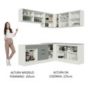 Ver imagem 6 de Armário de Cozinha Completa de Canto 389cm Branco Cinza Agata Madesa 01