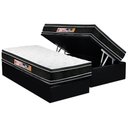 Ver imagem 1 de Cama Box Baú Solteiro: Colchão Espuma Castor D33 Black e White Air Double Face Euro Pillow + Base