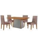 Ver imagem 2 de Mesa de Jantar Diane 120cm Tampo Mdf Laminado com 4 Cadeiras Lisboa Moderna Mobília