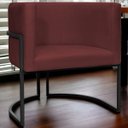 Ver imagem 2 de Poltrona Decorativa para Recepção Luna Suede Base de Ferro Preto