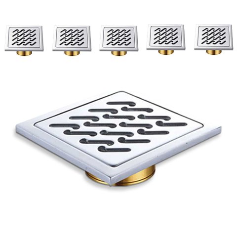 Ralo 10x10 Kit 5 Uni Aço Inox Banheiro Lavabo Anti Odor Anti Inseto Higienico Seguro Anti Corrosao