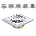Ver imagem 1 de Ralo 10x10 Kit 5 Uni Aço Inox Banheiro Lavabo Anti Odor Anti Inseto Higienico Seguro Anti Corrosao