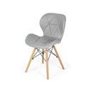 Ver imagem 1 de Cadeira Charles Eames Eiffel Slim Wood Estofada - Cinza