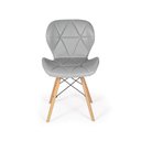 Ver imagem 2 de Cadeira Charles Eames Eiffel Slim Wood Estofada - Cinza