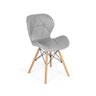 Cadeira Charles Eames Eiffel Slim Wood Estofada - Cinza - 1