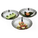 Ver imagem 2 de Kit Jogo Saladeiras Bandejas Pratos Aço Inox Cozinha Servir Alimentos Recipientes Mesa Posta 3 peças