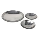 Ver imagem 6 de Kit Jogo Saladeiras Bandejas Pratos Aço Inox Cozinha Servir Alimentos Recipientes Mesa Posta 3 peças