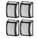 Ver imagem 1 de Kit 4 Luminárias Arandela de Parede Lente Leitosa Preto Oval E27 Smart Dital