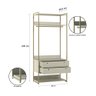 Guarda-roupa Closet Industrial Olivar com Cabideiro 2 Gavetas 89cm - Off White - 4