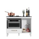 Ver imagem 3 de Balcão para Cooktop 4 Bocas de Cozinha com Nicho para Micro-Ondas Fit Branco Nicioli