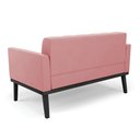 Ver imagem 7 de Poltrona Namoradeira Decorativa Karen Pés Fixo em Madeira Preto Suede Rose G19 - Gran Belo