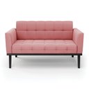 Ver imagem 6 de Poltrona Namoradeira Decorativa Karen Pés Fixo em Madeira Preto Suede Rose G19 - Gran Belo
