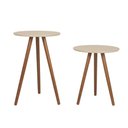 Ver imagem 1 de Conjunto de Mesa Lateral Pé Palito Redonda Off White