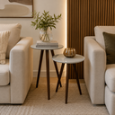 Ver imagem 1 de Conjunto de Mesa Lateral Pé Palito Redonda Off White