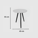 Ver imagem 3 de Conjunto de Mesa Lateral Pé Palito Redonda Off White