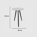 Ver imagem 2 de Conjunto de Mesa Lateral Pé Palito Redonda Off White