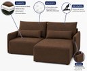 Ver imagem 2 de Sofá Pequim Caixa Zero 180m - Marrom