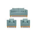 Ver imagem 2 de KIT 2 POLTRONA + SOFA 2 LUGAR beny VERDE tefi estofados
