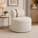 Ver imagem 2 de Poltrona Orgânica Moderna Decorativa para Sala Linho:Linho Bege