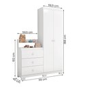 Ver imagem 4 de Guarda Roupa com Comoda Infantil Vicky 2 Portas e 3 Gavetas Branco