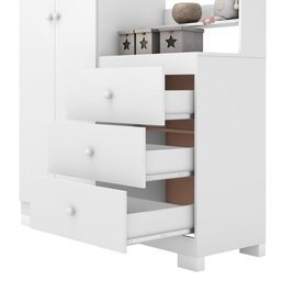 Guarda Roupa com Comoda Infantil Vicky 2 Portas e 3 Gavetas Branco - 6