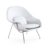 Poltrona Womb Chair sem Puff Cromada Sintético Branco - 1