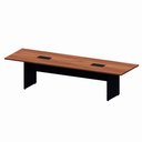 Ver imagem 1 de Mesa de Reunião 300cm X 90cm com Tampo Bipartido e 2 Caixas para Tomadas F5 Office Cor:nogal com