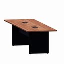 Ver imagem 4 de Mesa de Reunião 300cm X 90cm com Tampo Bipartido e 2 Caixas para Tomadas F5 Office Cor:nogal com