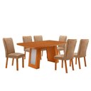 Ver imagem 5 de Conjunto de Jantar Carolina Laminado 6 Lugares Tampo MDF Cadeiras Lisa Off White 180cm Moderna