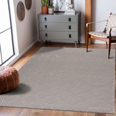 Tapete Sala Alto Relevo 200x250 Edantex Frida 04 Bege