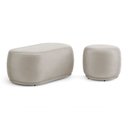 Ver imagem 2 de Conjunto 02 Puffs Decorativos Orgânicos Molly Veludo Bege - Abmaza