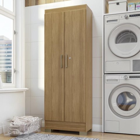 Armário Sapateira Multiuso 2 Portas com Chave Essencial - Freijó