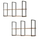 Ver imagem 1 de Kit 2 Prateleira Madeira Industrial Suspensa 140 Cm Multiuso