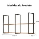 Ver imagem 6 de Kit 2 Prateleira Madeira Industrial Suspensa 140 Cm Multiuso