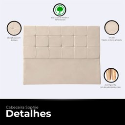 Cabeceira Casal Cama Queen Box Estofada Sophie 160 Cm Veludo - 3