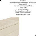 Ver imagem 2 de Calçadeira Baú Sapateira 160cm Ayla Suede Tampo Reto