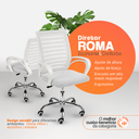 Ver imagem 6 de Cadeira de Escritório Diretor Roma Assento Madeira Multilaminada Encosto Mesh Giratória 360 Branca