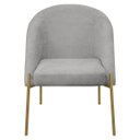 Ver imagem 2 de Banqueta Poltrona Lua Pé Metal Bouclê Ideal para Sala Penteadeira ou Salão:cinza Claro